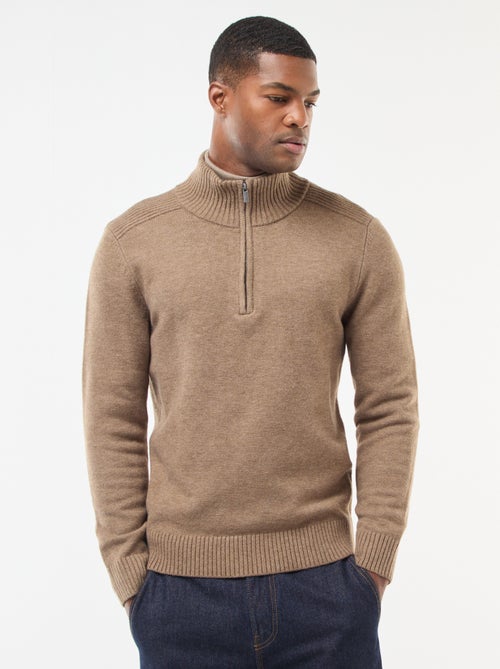 Grofgebreide trui met schipperskraag - Kiabi