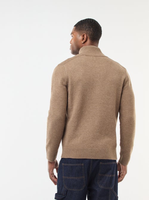 Grofgebreide trui met schipperskraag - Kiabi