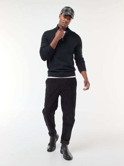 Grofgebreide trui met schipperskraag - Kiabi