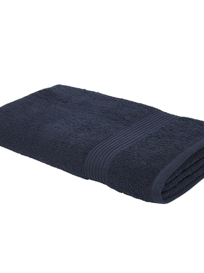Grote badhanddoek 90 x 150 cm marineblauw - Kiabi