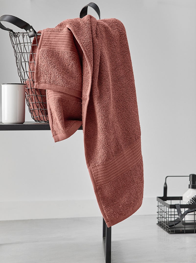 Grote badhanddoek 90 x 150 cm terracotta - Kiabi