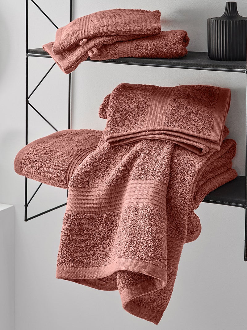 Grote badhanddoek 90 x 150 cm terracotta - Kiabi
