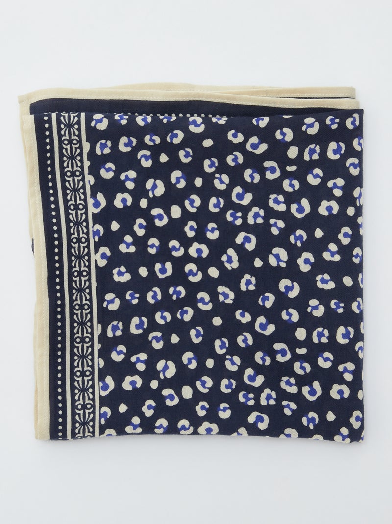 Grote foulard met print BLAUW - Kiabi