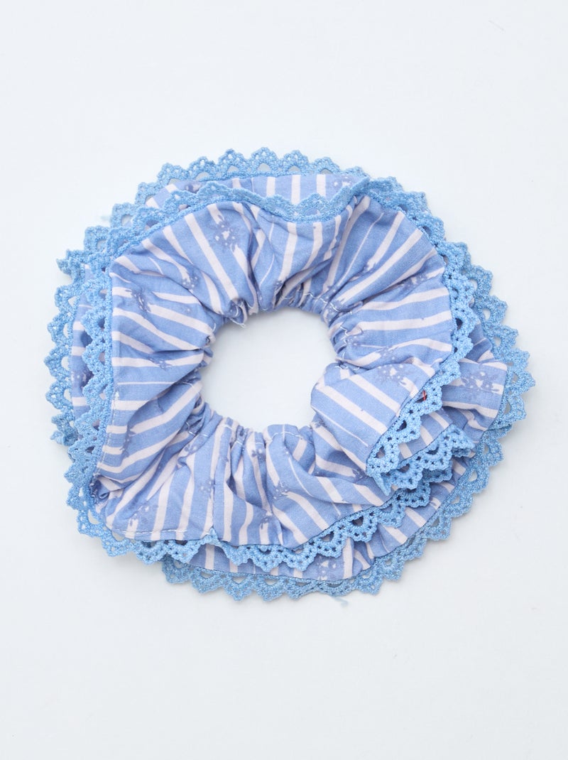 Grote gestreepte scrunchie Blauw - Kiabi
