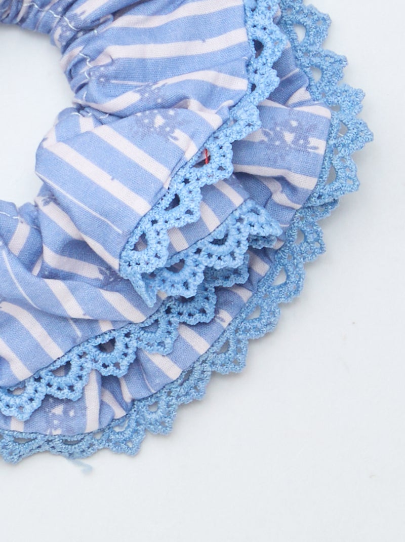 Grote gestreepte scrunchie Blauw - Kiabi