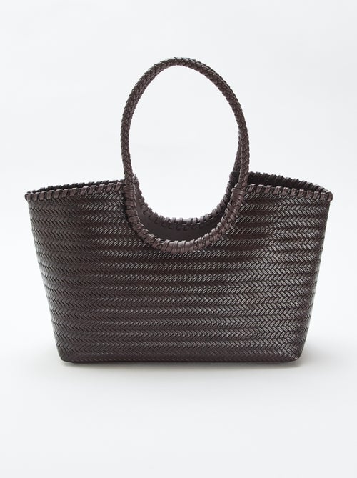 Grote rechthoekige gevlochten tas - Kiabi