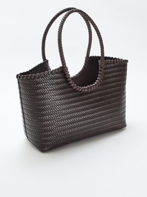Grote rechthoekige gevlochten tas - Kiabi