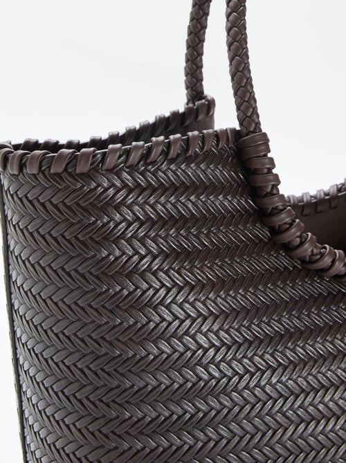 Grote rechthoekige gevlochten tas - Kiabi