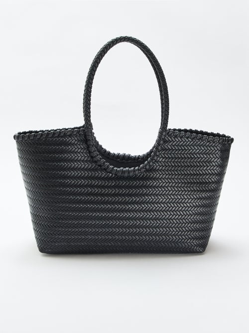 Grote rechthoekige gevlochten tas - Kiabi