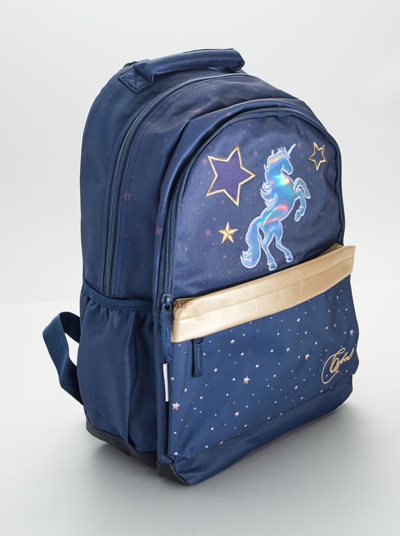 Grote rugzak met eenhoornprint BLAUW - Kiabi