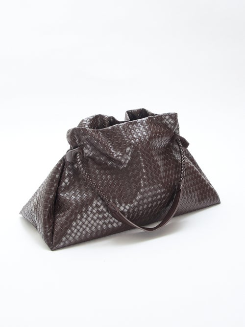 Grote tas van imitatieleer met gevlochten effect - Kiabi Grote tas van imitatieleer met gevlochten effect - Kiabi