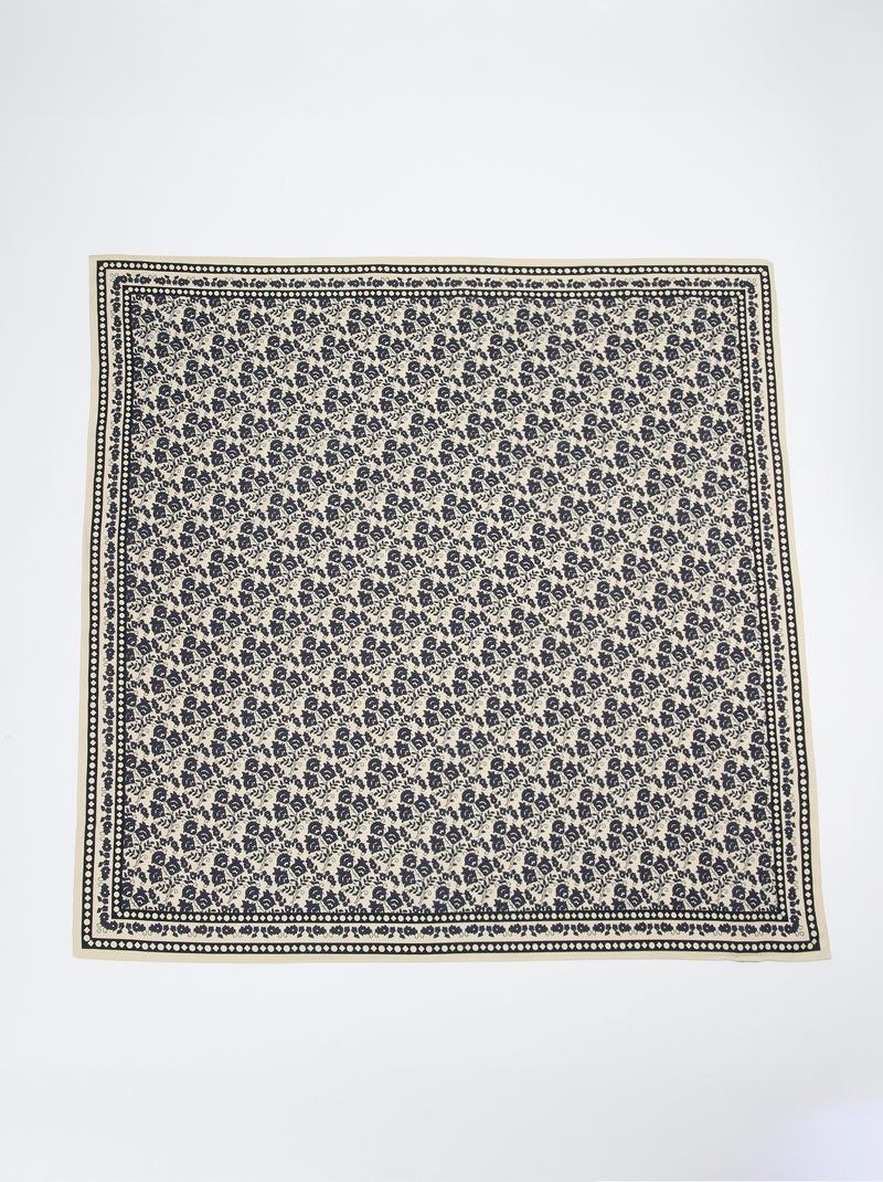Grote vierkante foulard - 100 x 100 cm Blauw - Kiabi