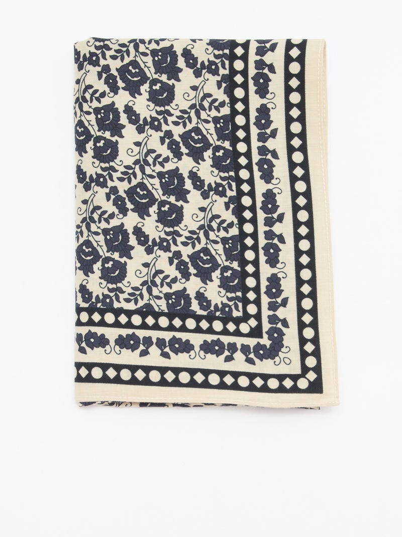 Grote vierkante foulard - 100 x 100 cm Blauw - Kiabi
