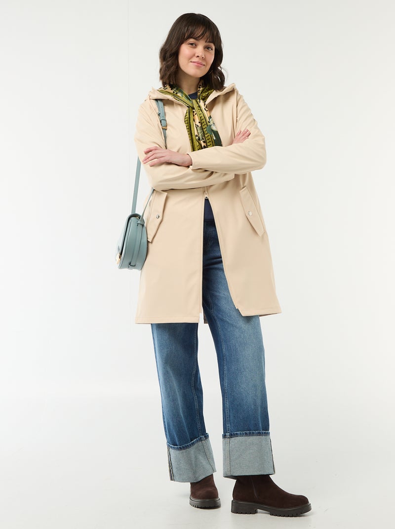 Gummy parka met capuchon Biege - Kiabi