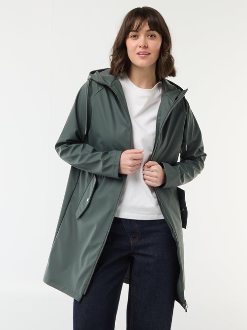 Gummy parka met capuchon - Kiabi