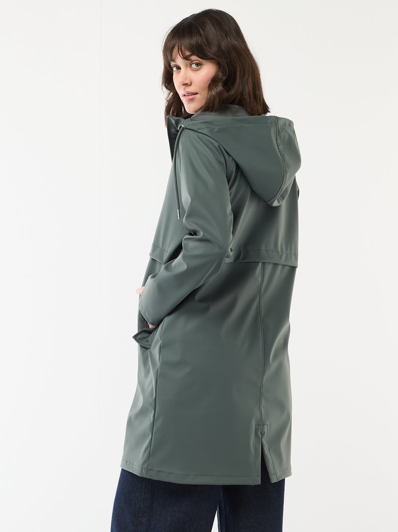 Gummy parka met capuchon Kaki - Kiabi