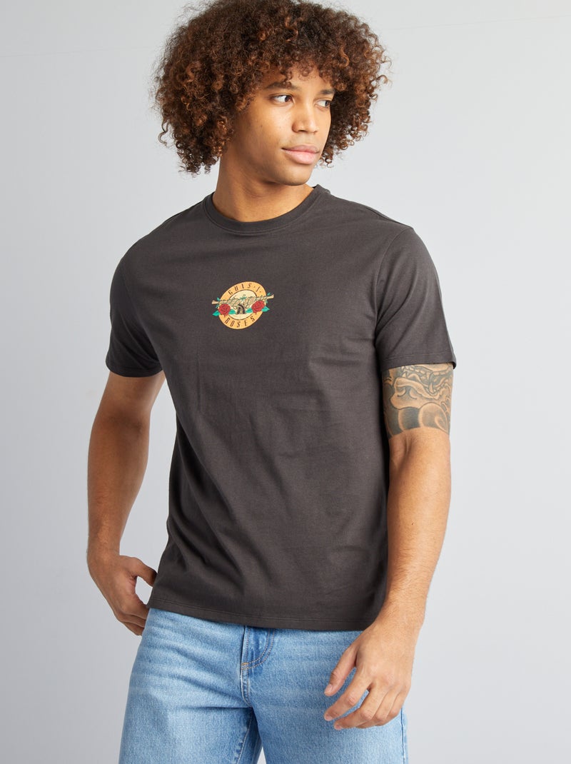 Guns and Roses-T-shirt met korte mouw zwart - Kiabi