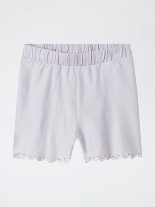 'Guppy'-short met opengewerkt borduursel