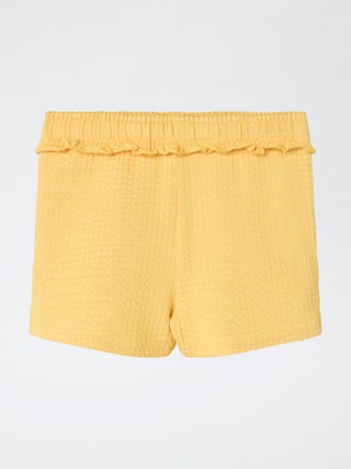 'Guppy'-short van tricot met wafeltextuur
