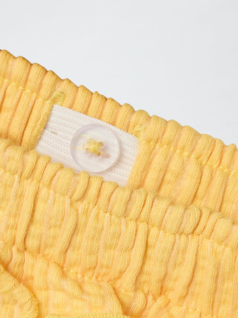 'Guppy'-short van tricot met wafeltextuur GEEL - Kiabi