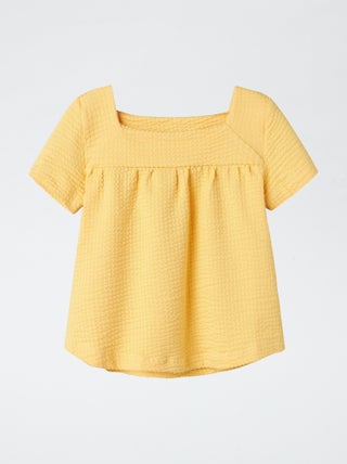 'Guppy'-T-shirt met wafeltextuur