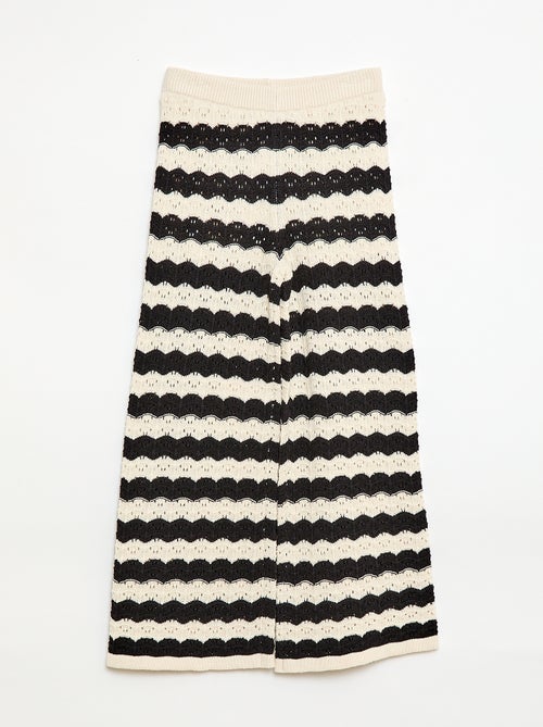 Haakpantalon met uitlopende pijpen / flare model - Kiabi