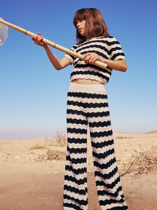 Haakpantalon met uitlopende pijpen / flare model - Kiabi