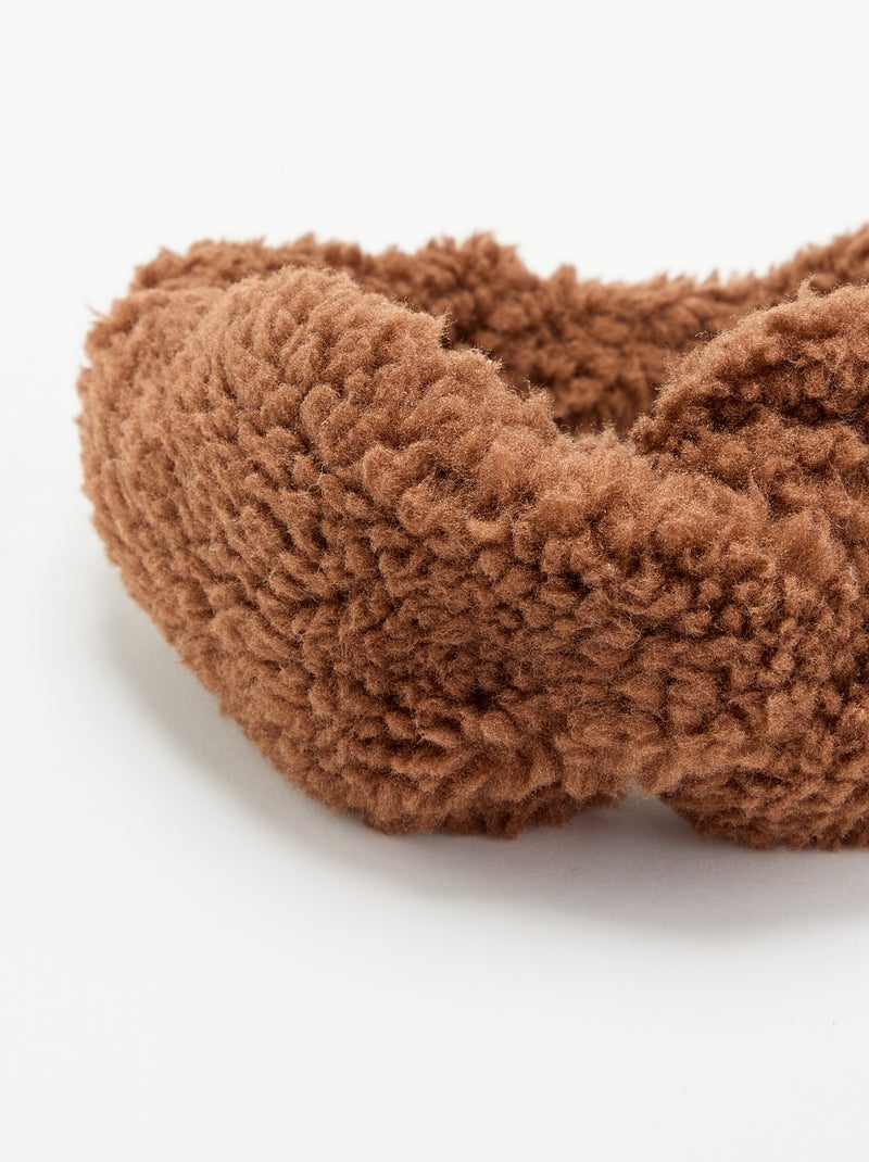 Haarband met schapenvachteffect Bruin - Kiabi