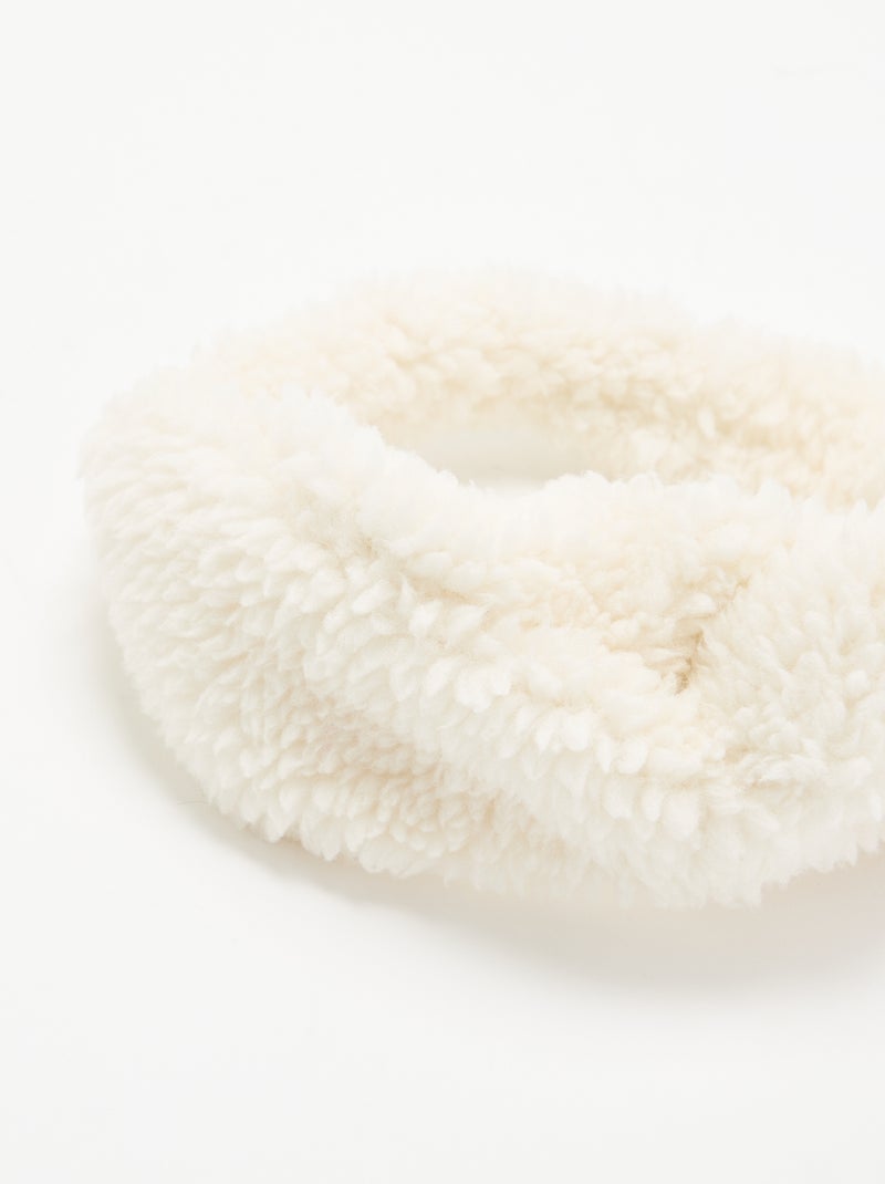 Haarband met schapenvachteffect Wit - Kiabi