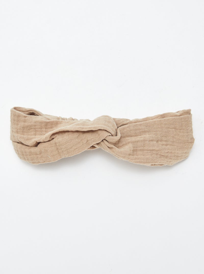Haarband van luchtig katoen BRUIN - Kiabi