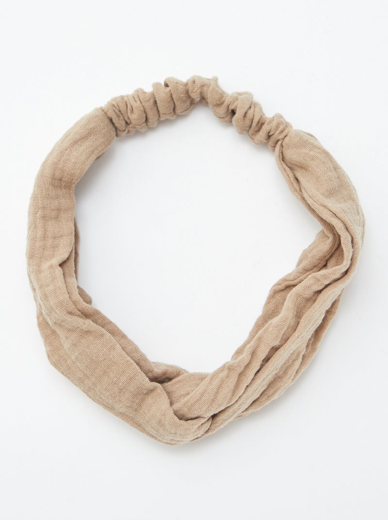 Haarband van luchtig katoen BRUIN - Kiabi