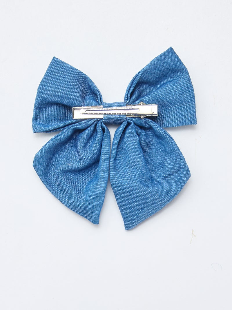 Haarspeld met geborduurde strik Blauw - Kiabi