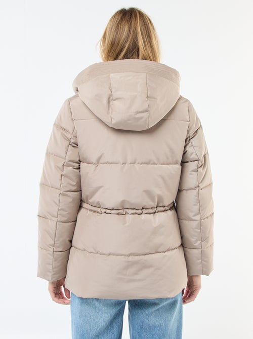 Halflang, gewatteerd donsjack met capuchon - Kiabi