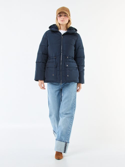 Halflang, gewatteerd donsjack met capuchon - Kiabi