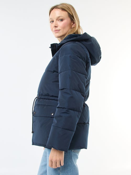 Halflang, gewatteerd donsjack met capuchon - Kiabi