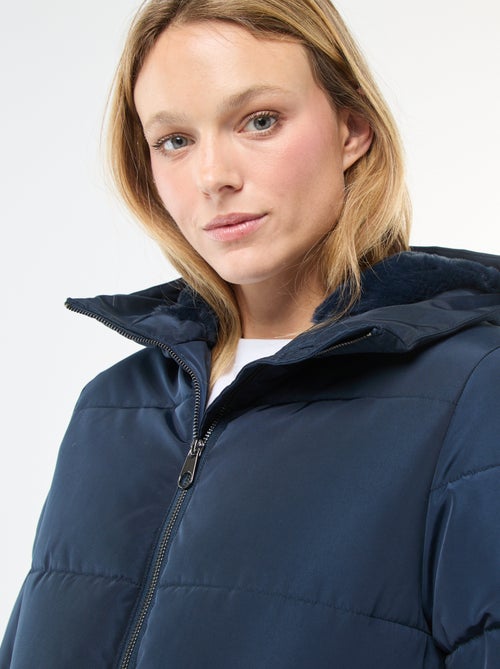 Halflang, gewatteerd donsjack met capuchon - Kiabi