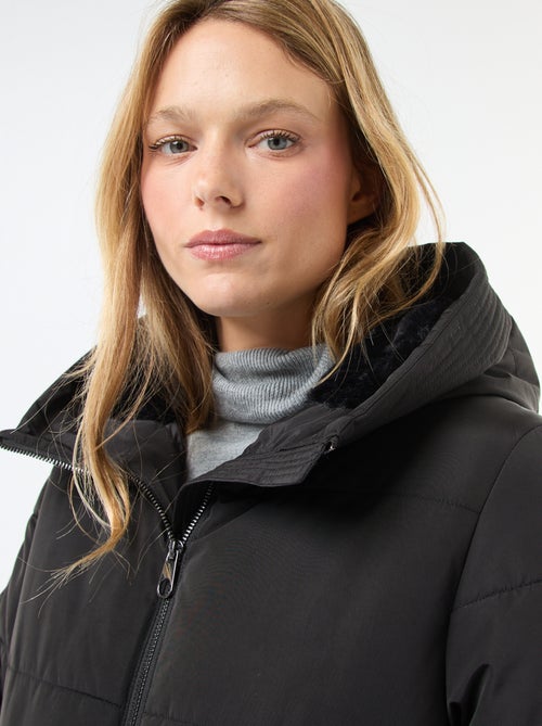 Halflang, gewatteerd donsjack met capuchon - Kiabi