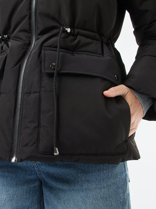 Halflang, gewatteerd donsjack met capuchon - Kiabi