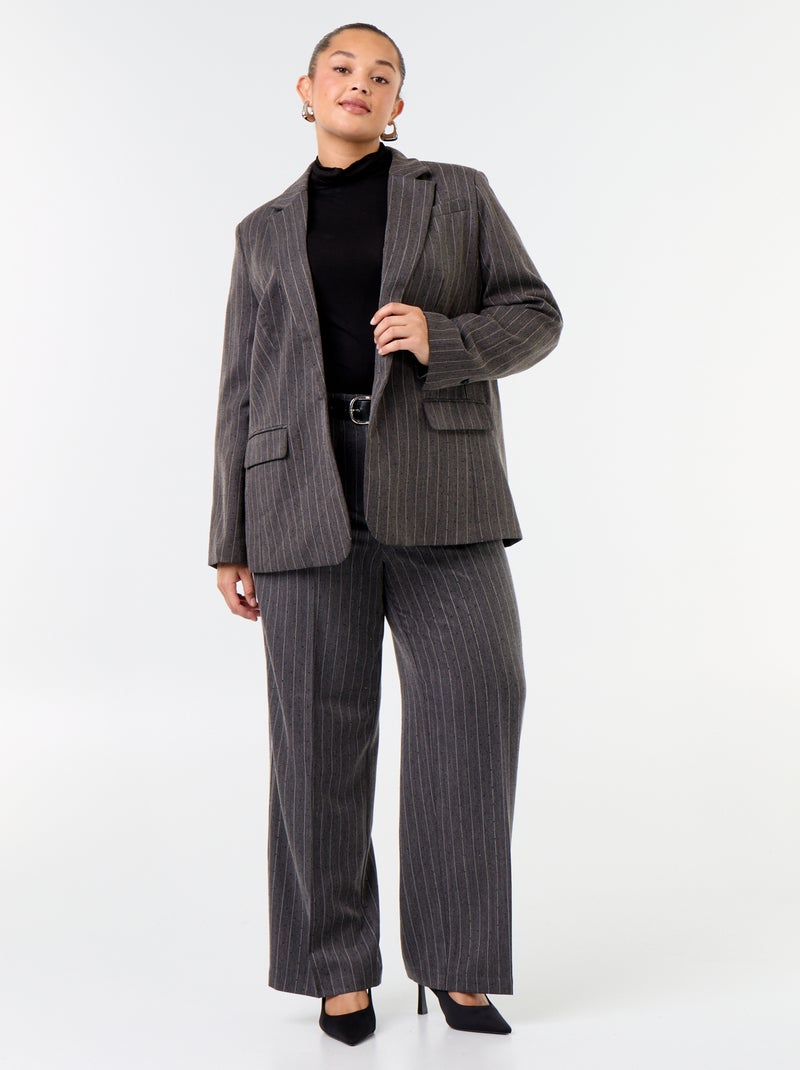 Halflange blazer met strass Grijs - Kiabi