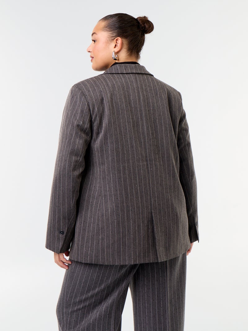 Halflange blazer met strass Grijs - Kiabi