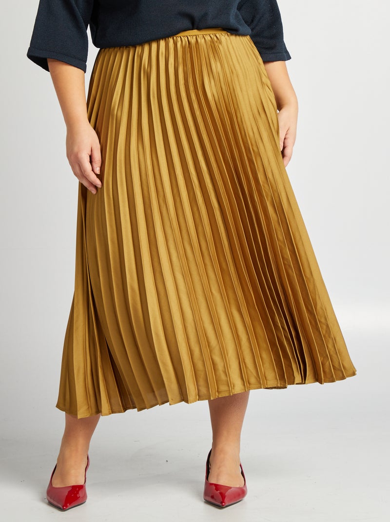 Midi Rok Plooirok Bruin Midi Rok Van Biologisch Katoen Falcon Vila