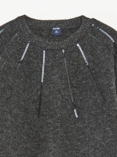 Halflange, gebreide jurk met lovertjes - Kiabi