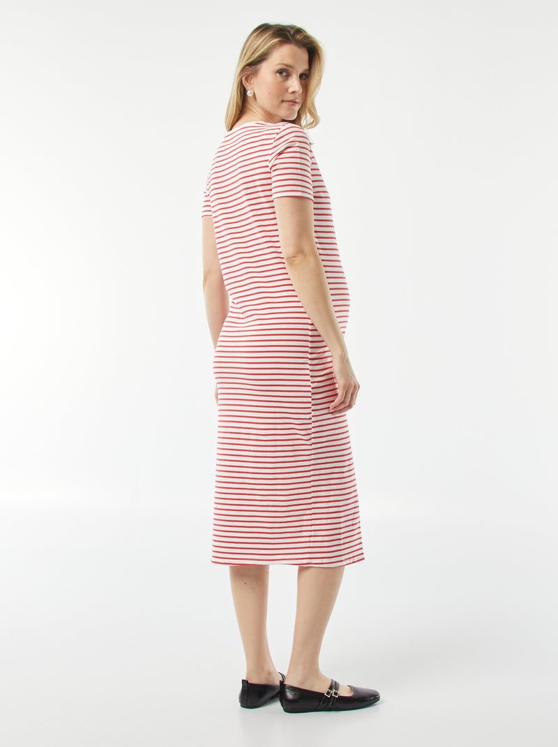 Halflange jurk - speciaal zwangerschapsmodel ROOD - Kiabi