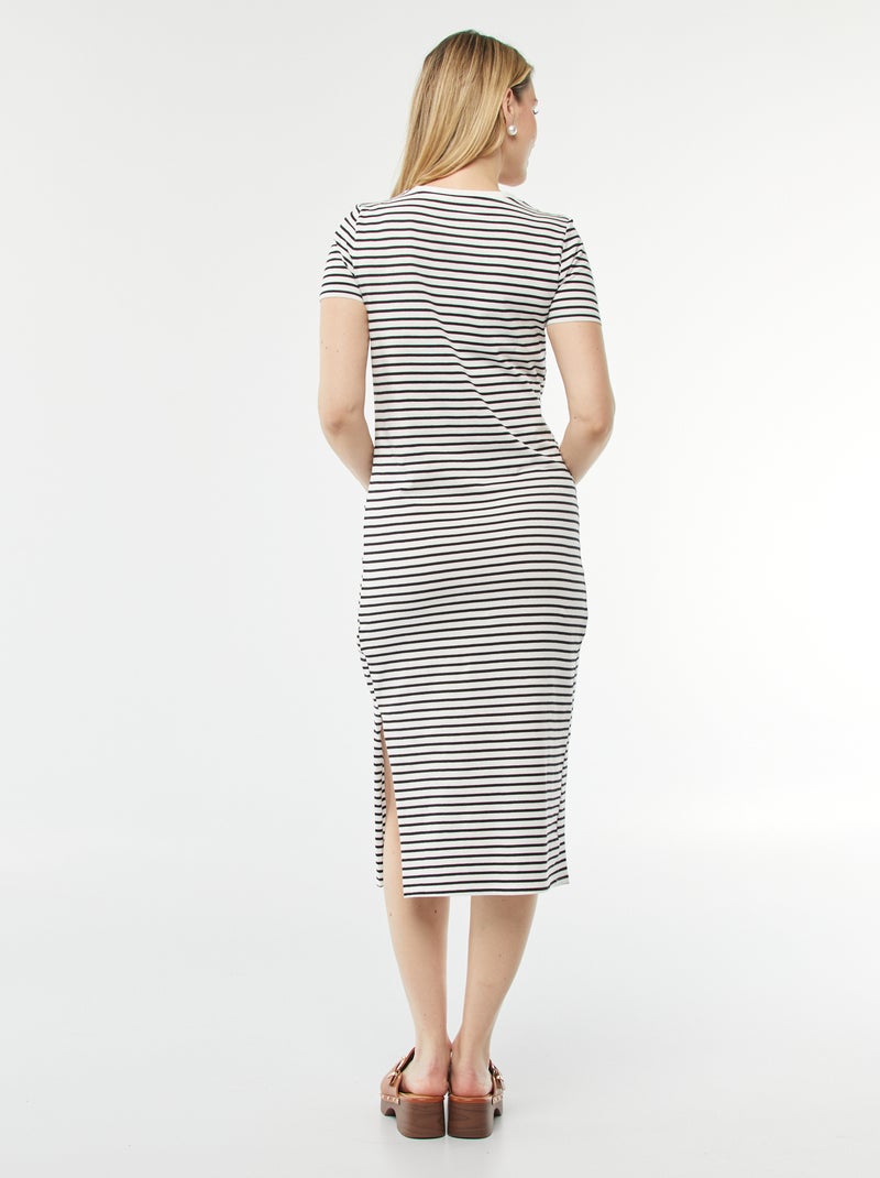 Halflange jurk - speciaal zwangerschapsmodel WIT - Kiabi