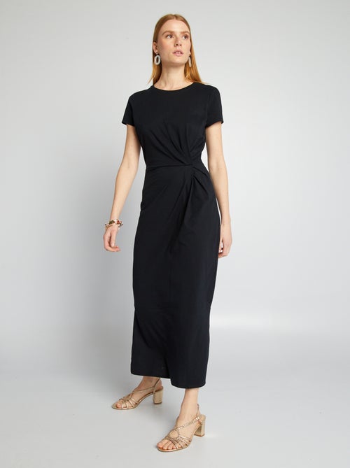 Halflange jurk met aangetrokken taille - Kiabi