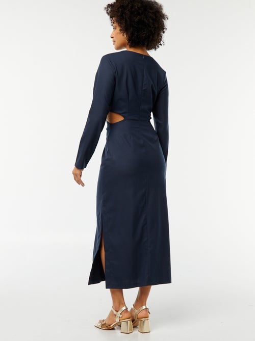 Halflange jurk met gedraaid effect - Kiabi