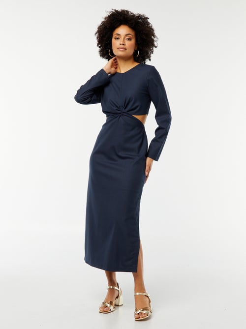 Halflange jurk met gedraaid effect - Kiabi