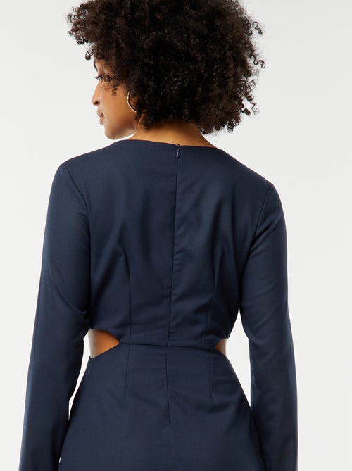 Halflange jurk met gedraaid effect - Kiabi