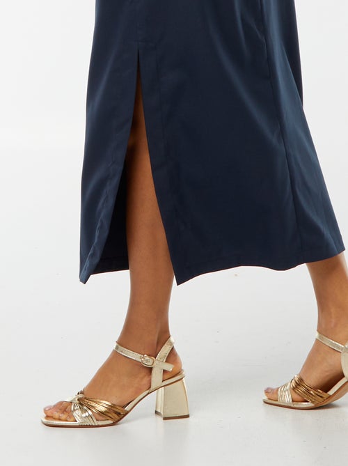 Halflange jurk met gedraaid effect - Kiabi