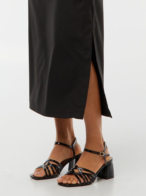 Halflange jurk met gedraaid effect - Kiabi